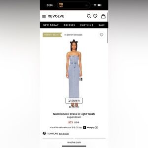 Superdown Jean Strapless Natalia Maxi Dress